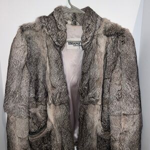 Wilsons Leather brand Rabbit Fur Bomber Jacket